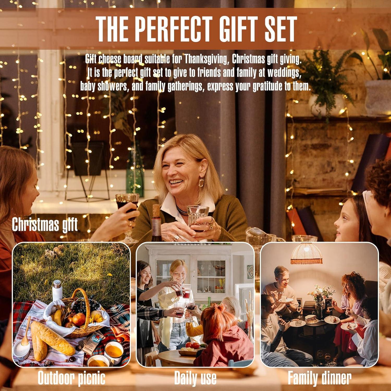 Juego de 12 Tablas de Cortar y Cuchillos Tioncy - Madera de Acacia