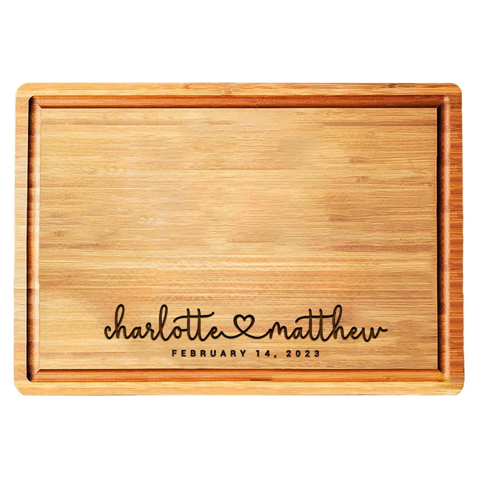 Tabla de Cortar Personalizada de Bambú 40.64x27.94 cm - Regalo Único