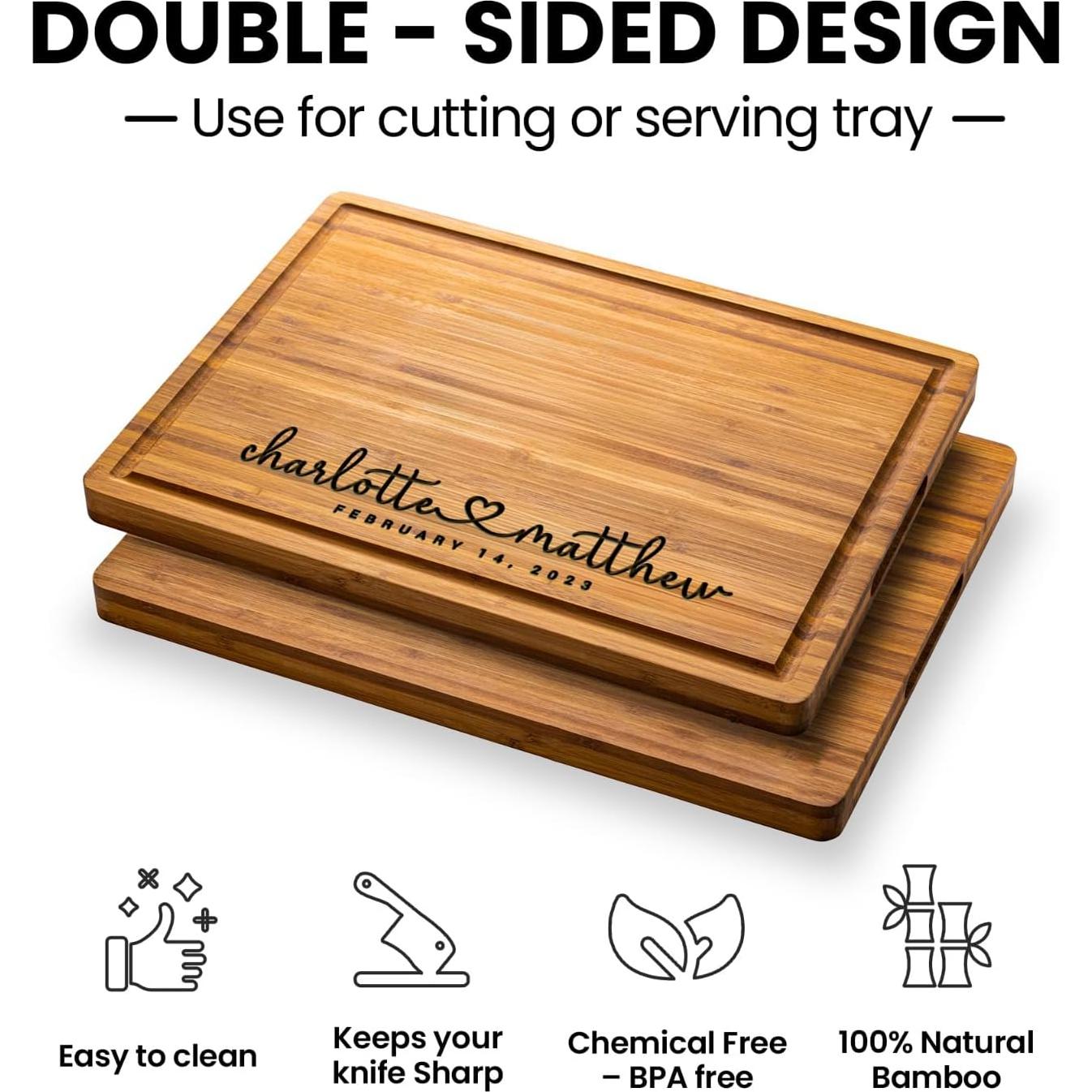 Tabla de Cortar Personalizada de Bambú 40.64x27.94 cm - Regalo Único