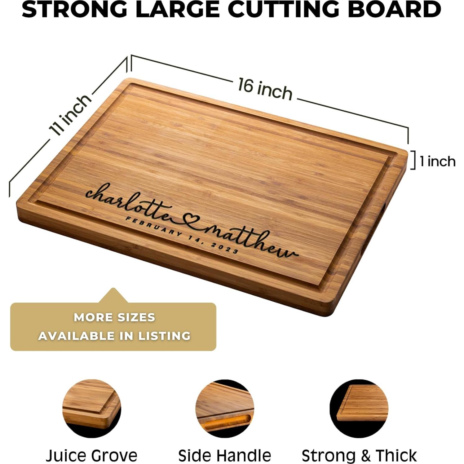 Tabla de Cortar Personalizada de Bambú 40.64x27.94 cm - Regalo Único