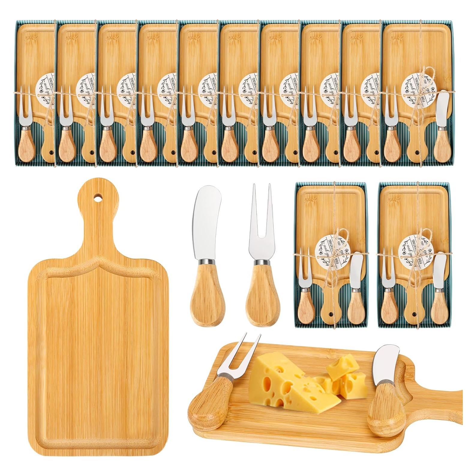 12 Juegos de Premios Baby Shower KBDHYY Tablas de Queso Bambú