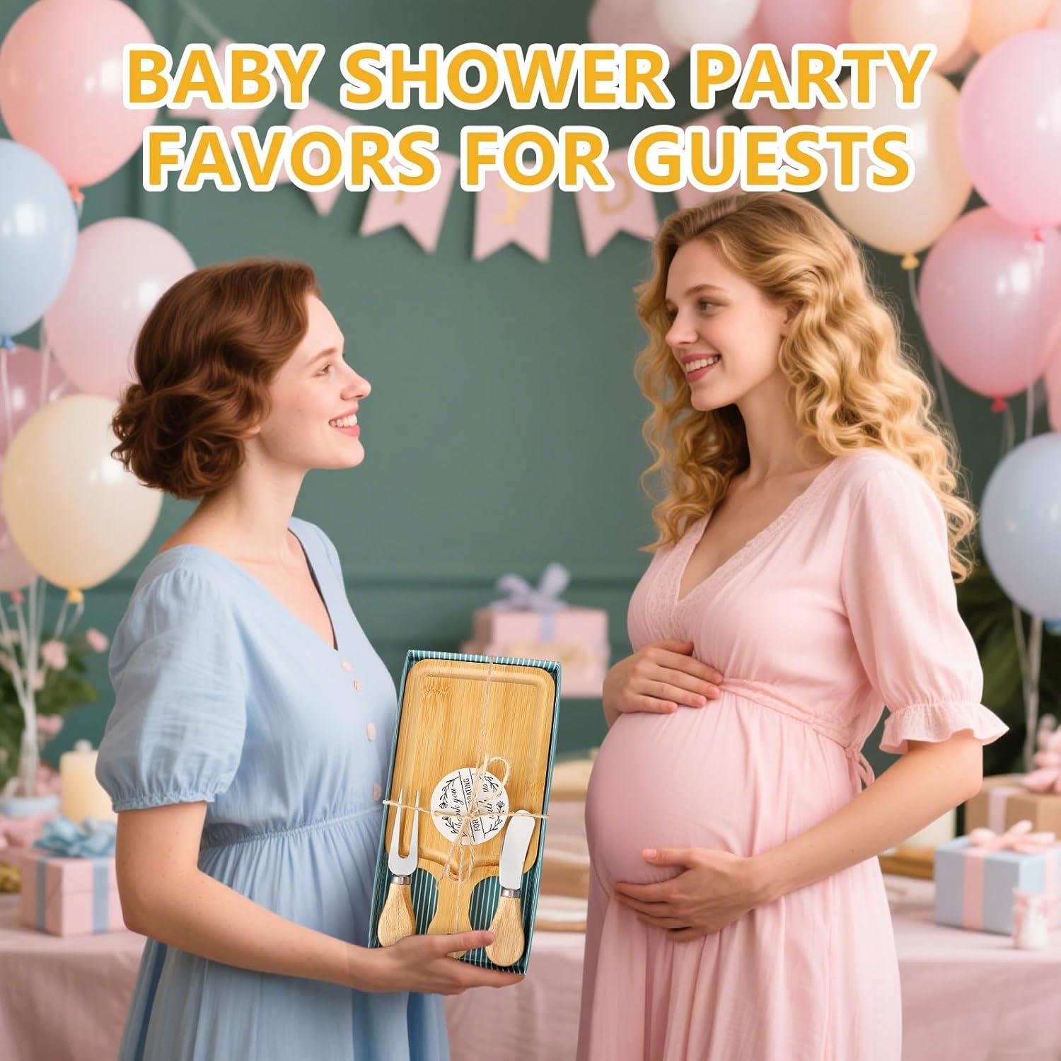 12 Juegos de Premios Baby Shower KBDHYY Tablas de Queso Bambú