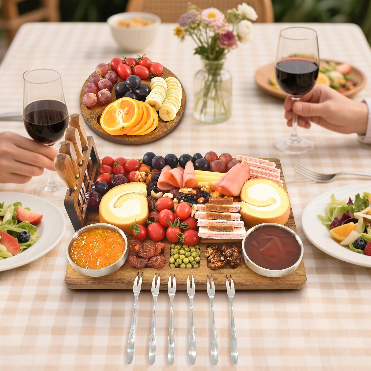 Juego de Tablas de Charcutería de Madera de Acacia Blaithom