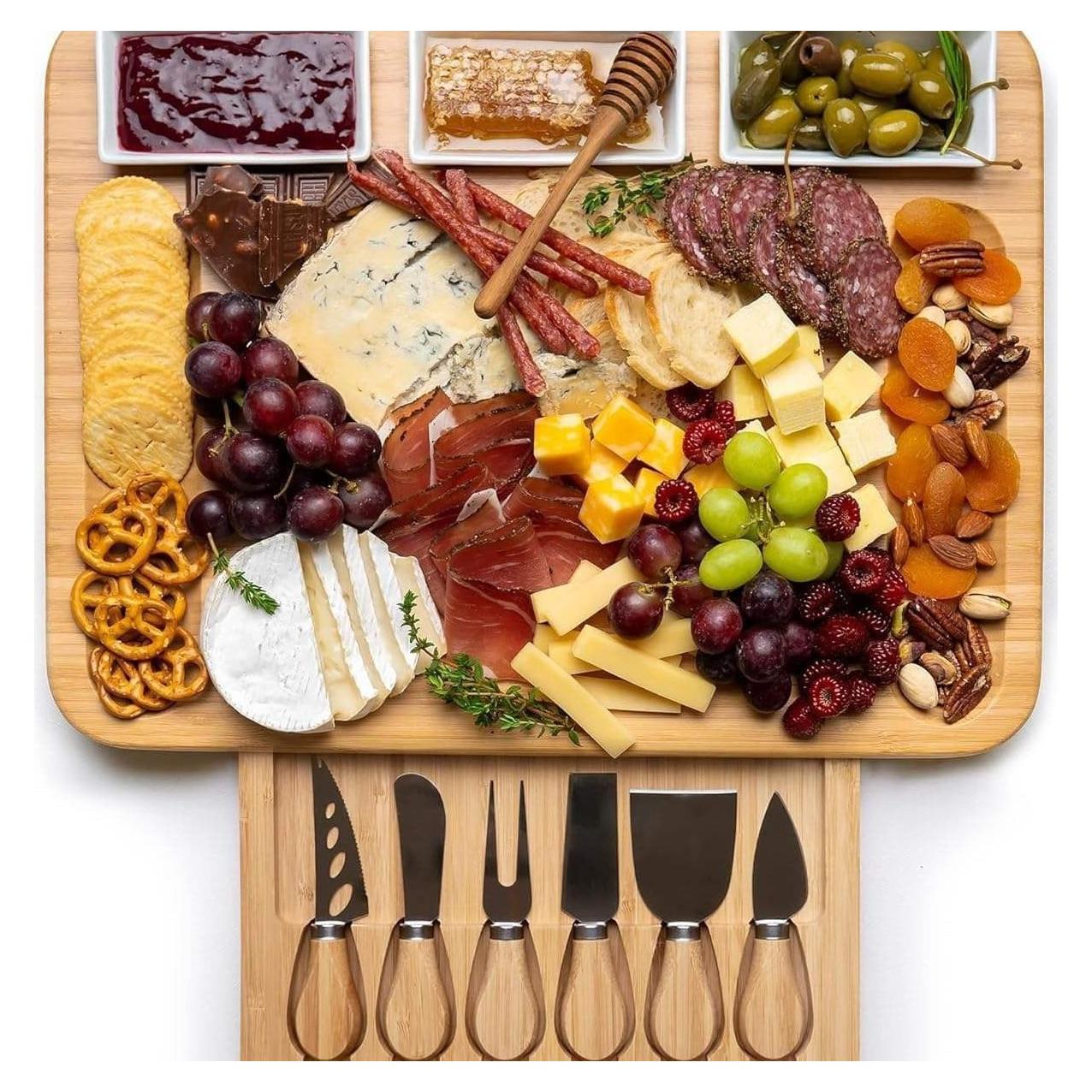 Tabla de Charcutería SwandTanpand con 6 Cuchillos y Bandeja