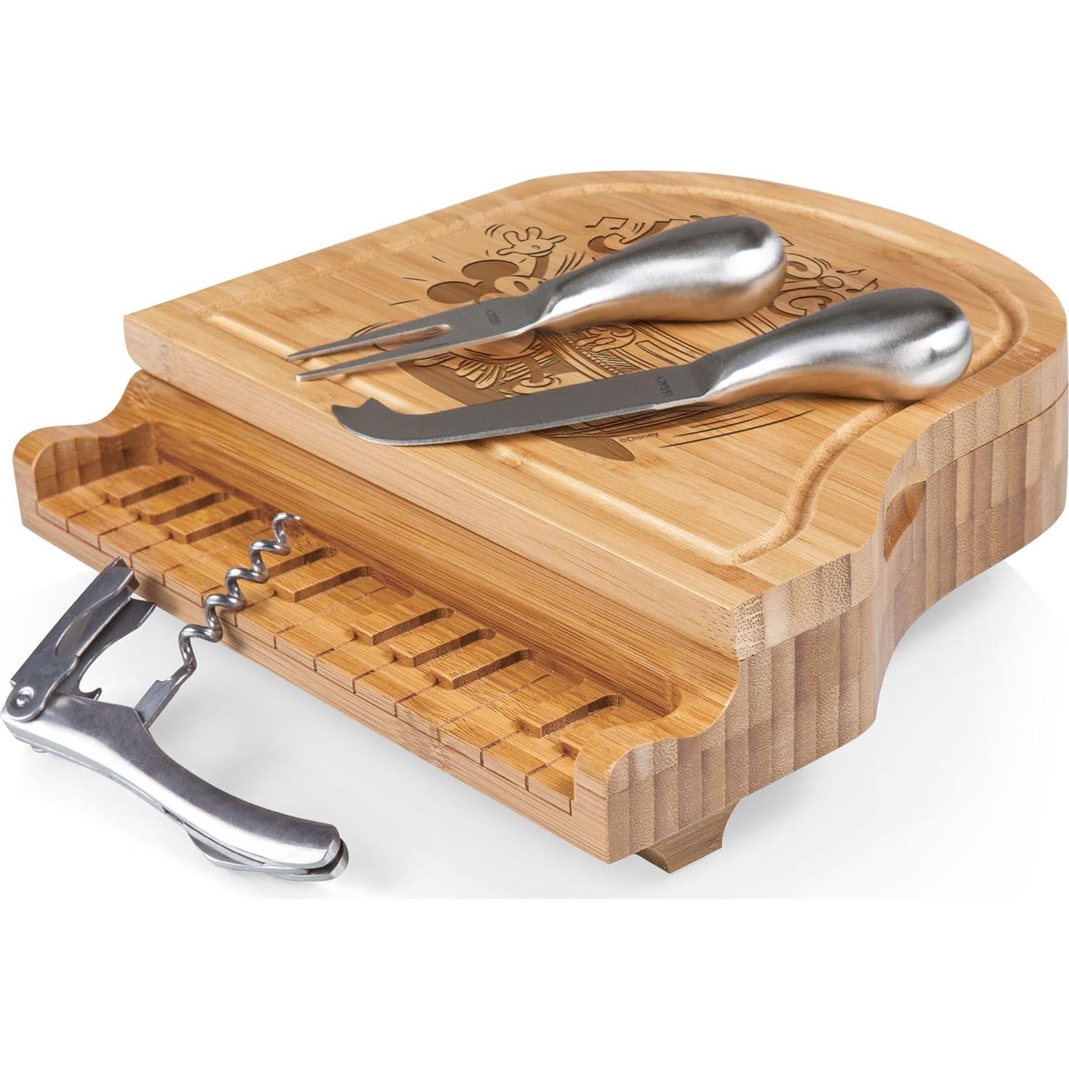 Tabla de Queso Piano Mickey Mouse Picnic Time - Bambú 23.5 cm
