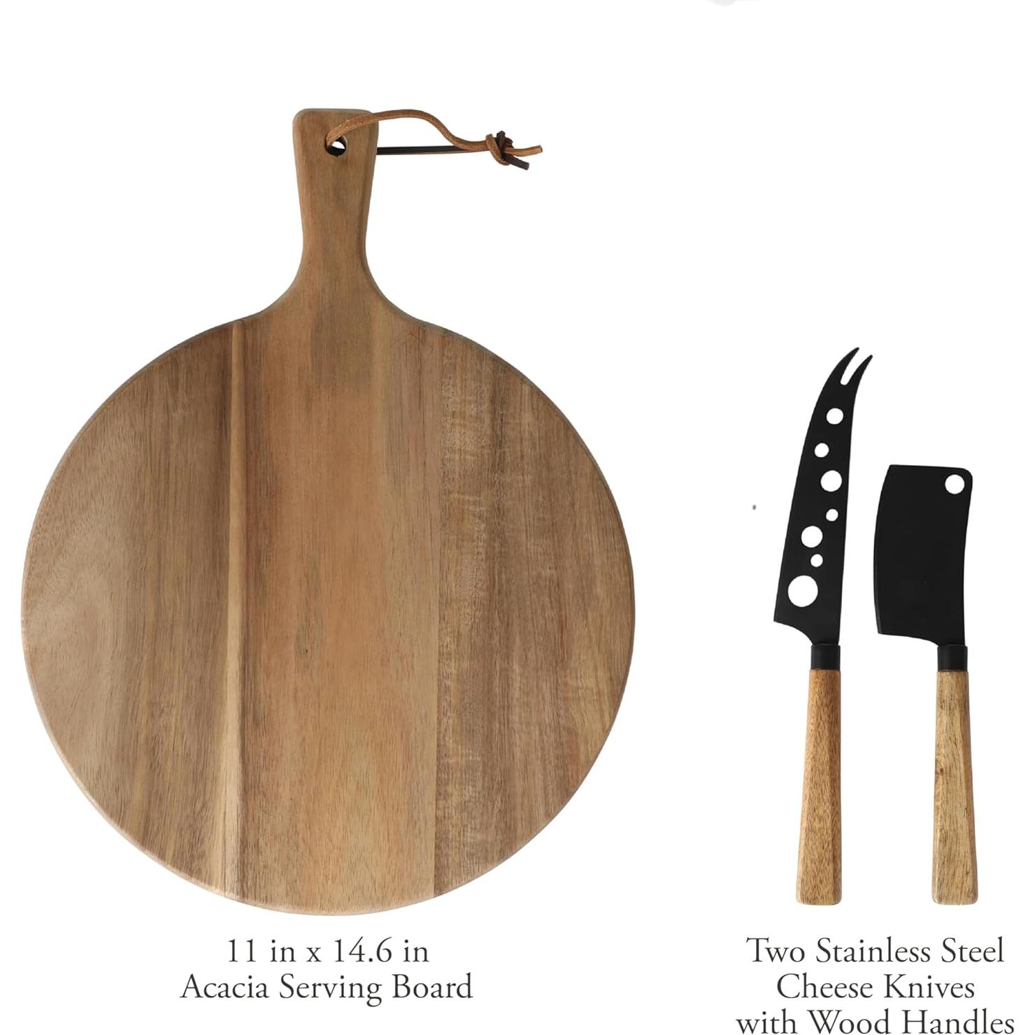 Juego de Tabla de Charcutería 3 Piezas Gibson Home Acacia