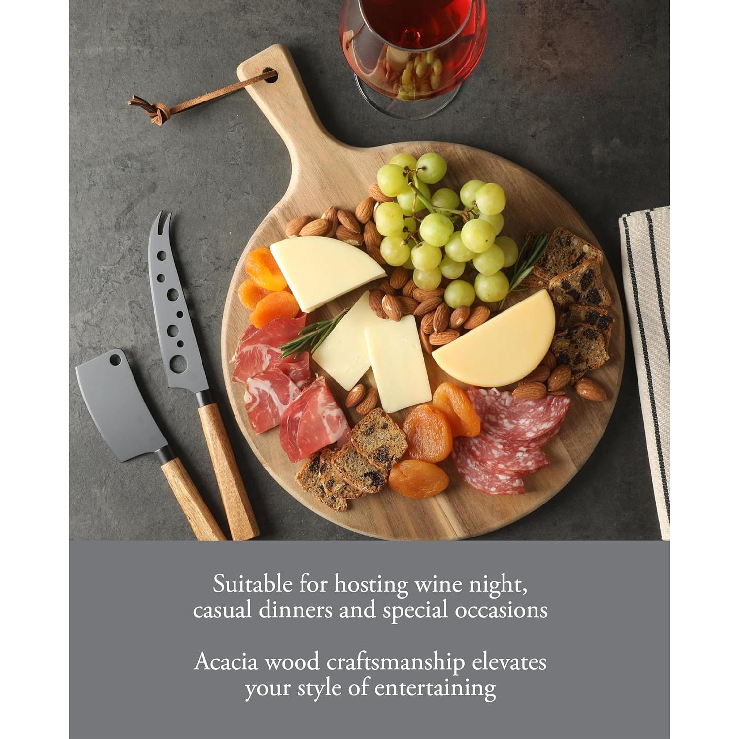 Juego de Tabla de Charcutería 3 Piezas Gibson Home Acacia
