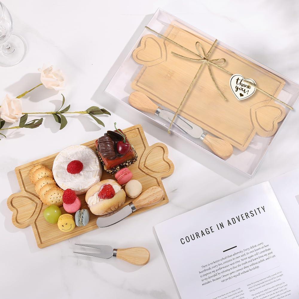 Set de 12 Mini Tablas de Charcutería de Bambú con Cuchillos