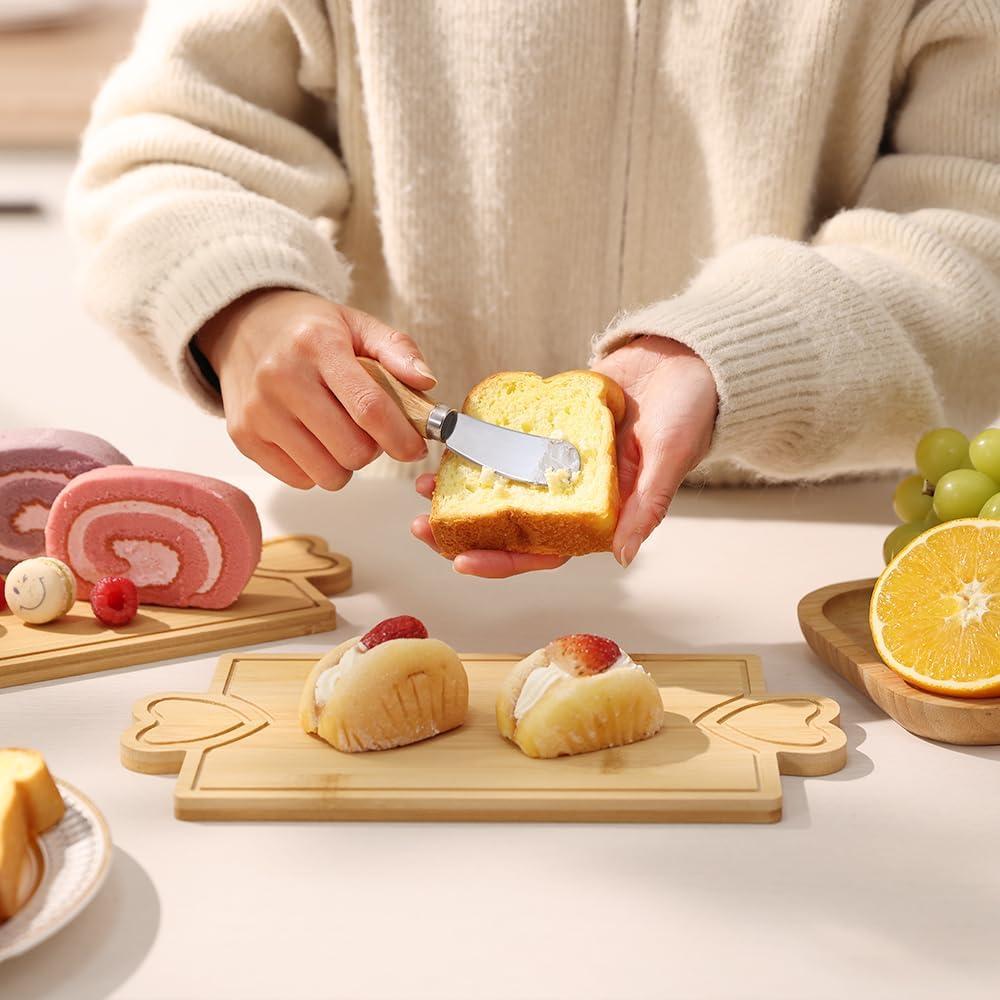 Set de 12 Mini Tablas de Charcutería de Bambú con Cuchillos