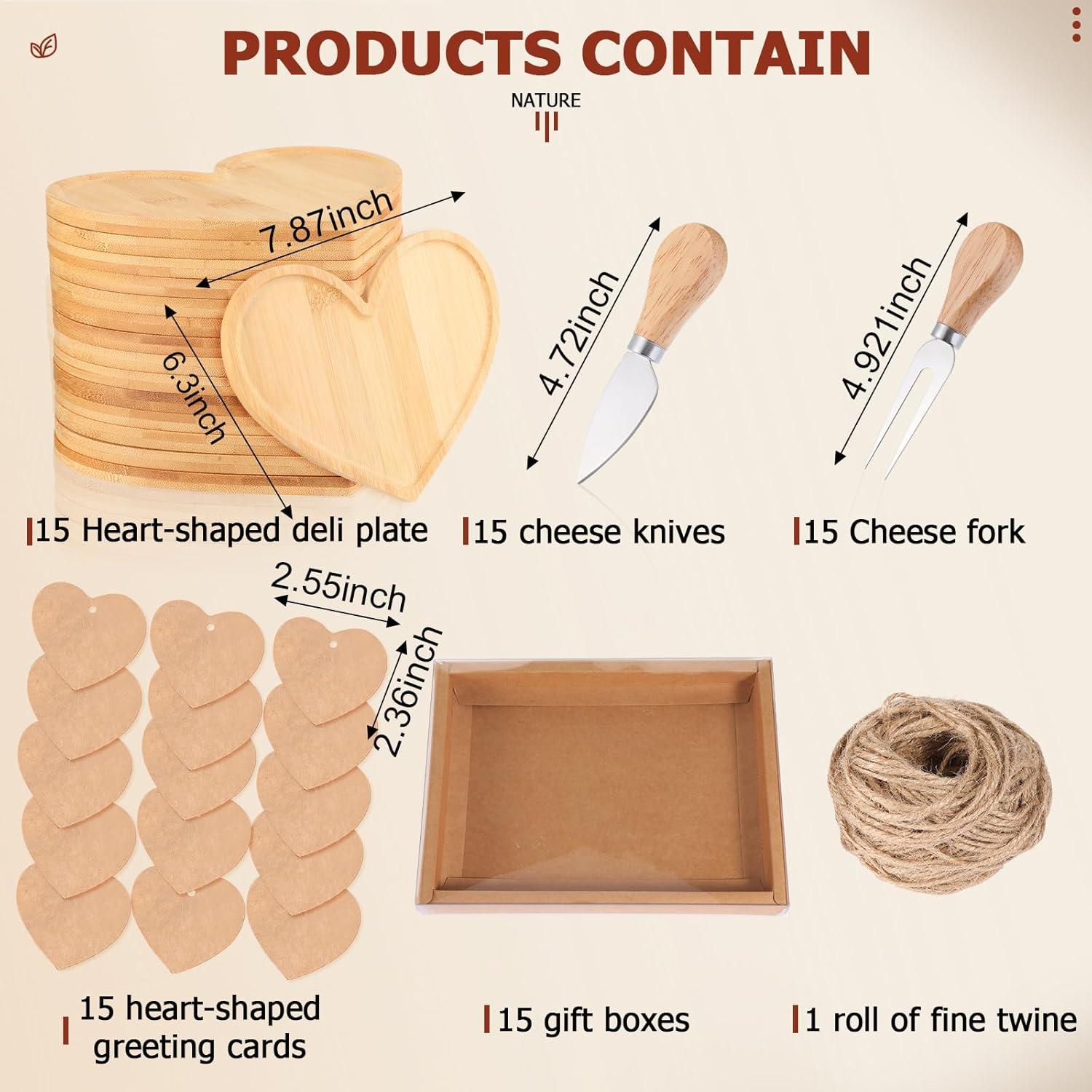 Set de Tabla de Queso Corazón Nuogo con Cuchillos y Regalos
