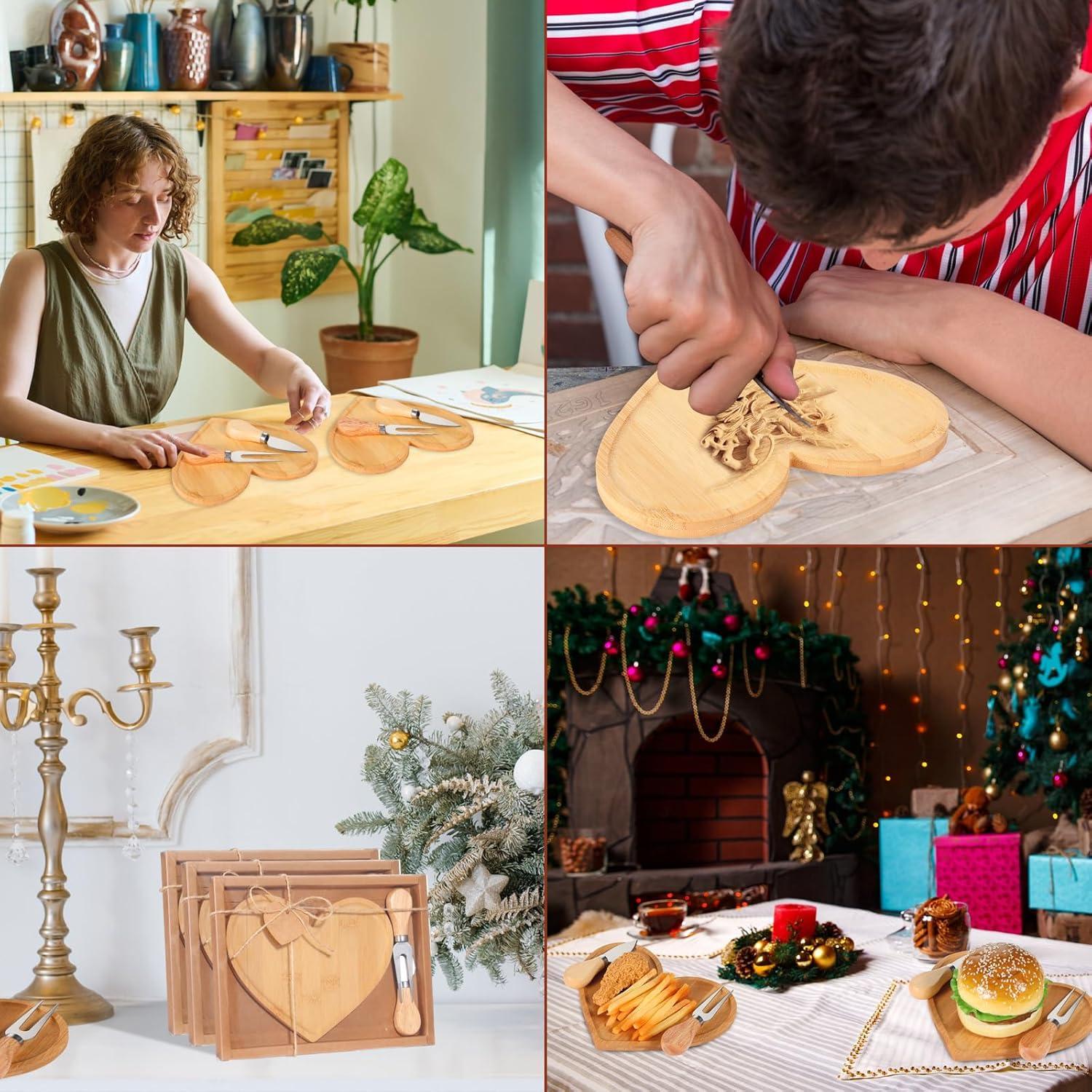 Set de Tabla de Queso Corazón Nuogo con Cuchillos y Regalos