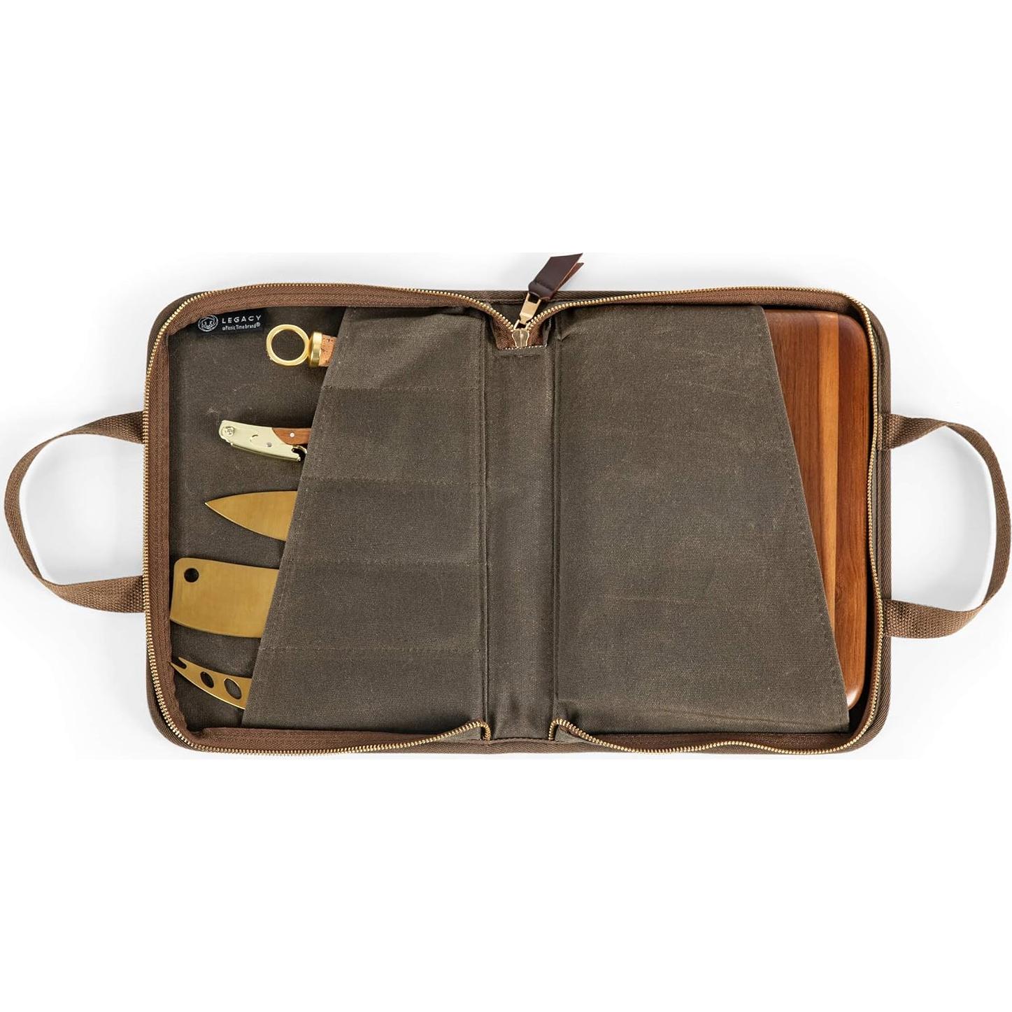 Juego de cuchillos de queso de viaje Monterey con tabla de acacia