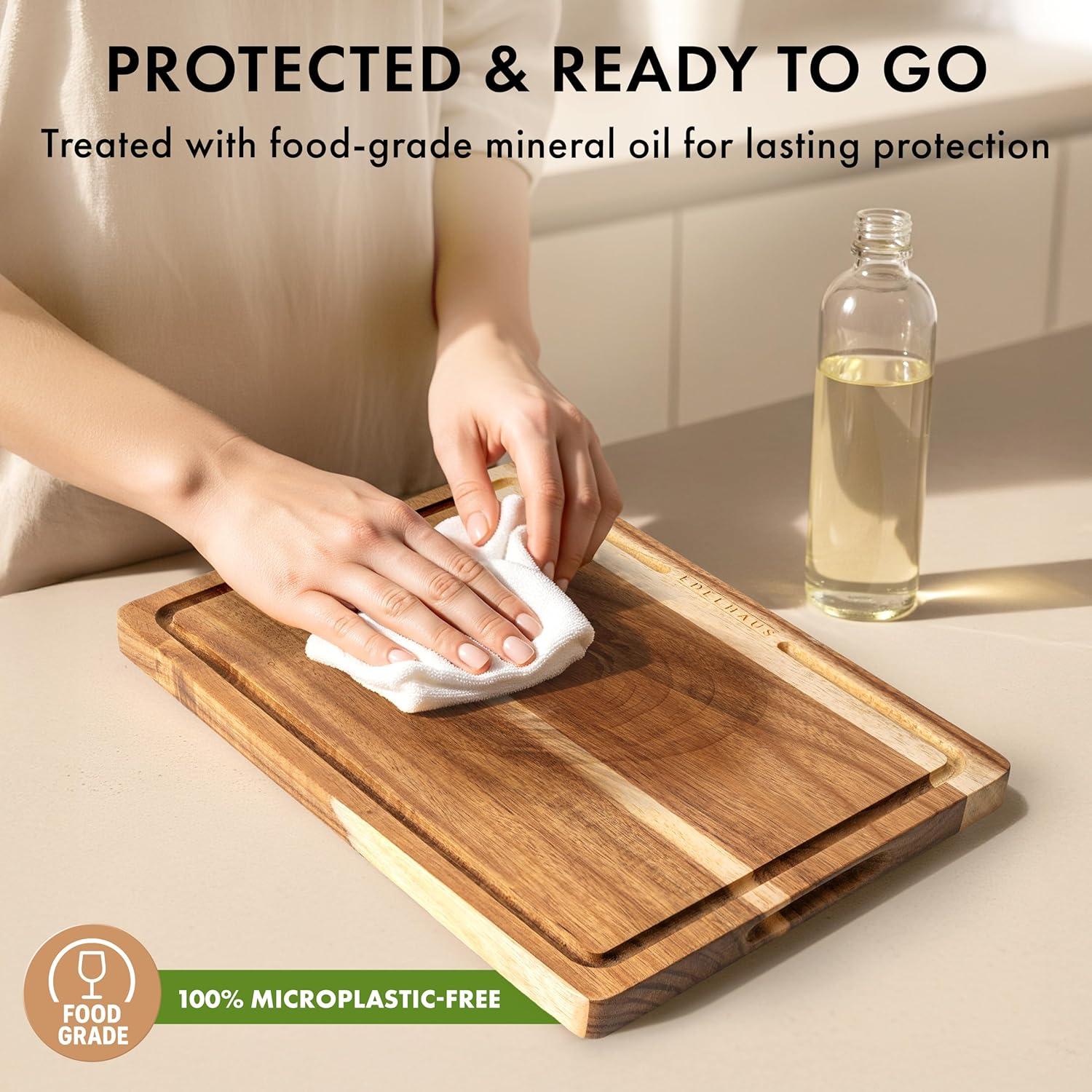 Juego de 3 Tablas de Cortar de Madera de Acacia EDELHAUS