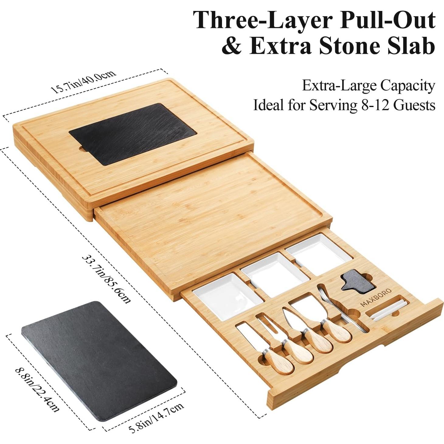 Tabla de Charcutería Extra Grande Maxboro 85.6x39.9 cm 100% Bambú