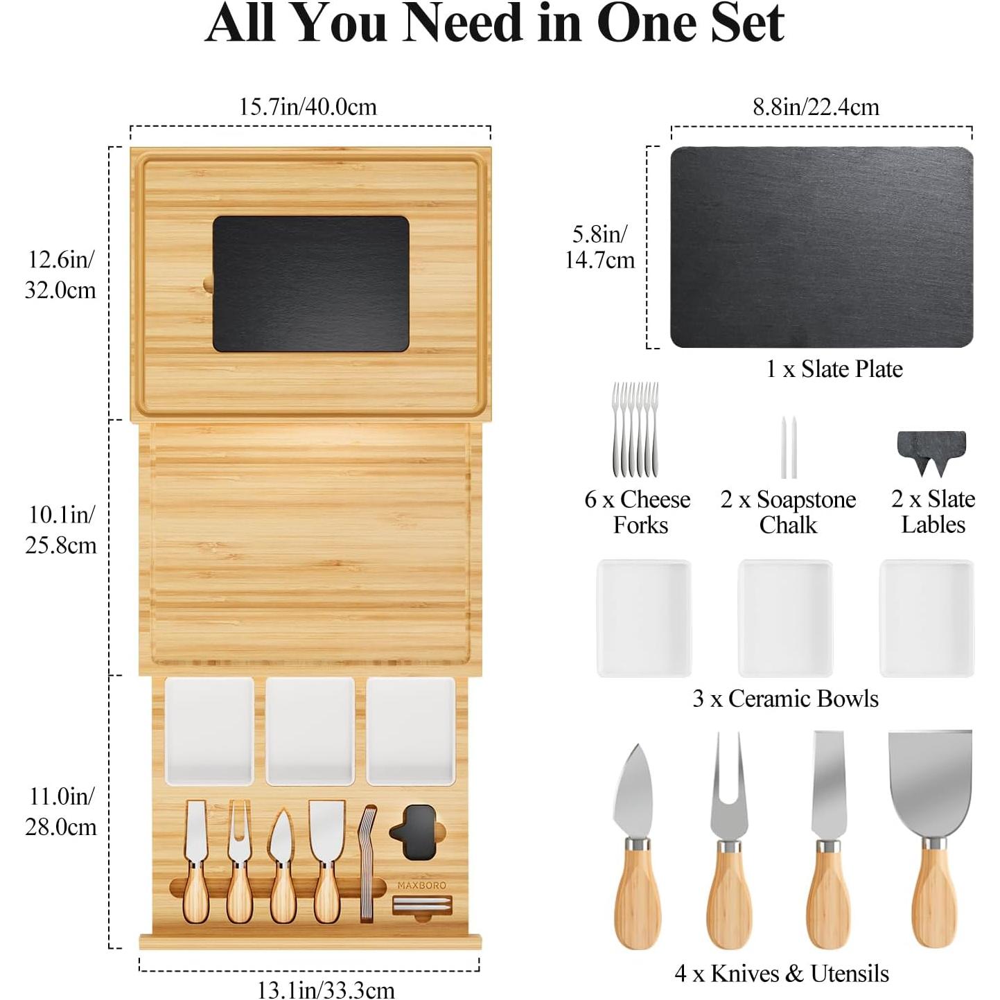 Tabla de Charcutería Extra Grande Maxboro 85.6x39.9 cm 100% Bambú