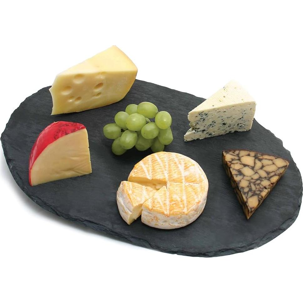 Tabla de Queso Ovalada de Pizarra Swissmar - 39 x 25 cm, Hecha a Mano
