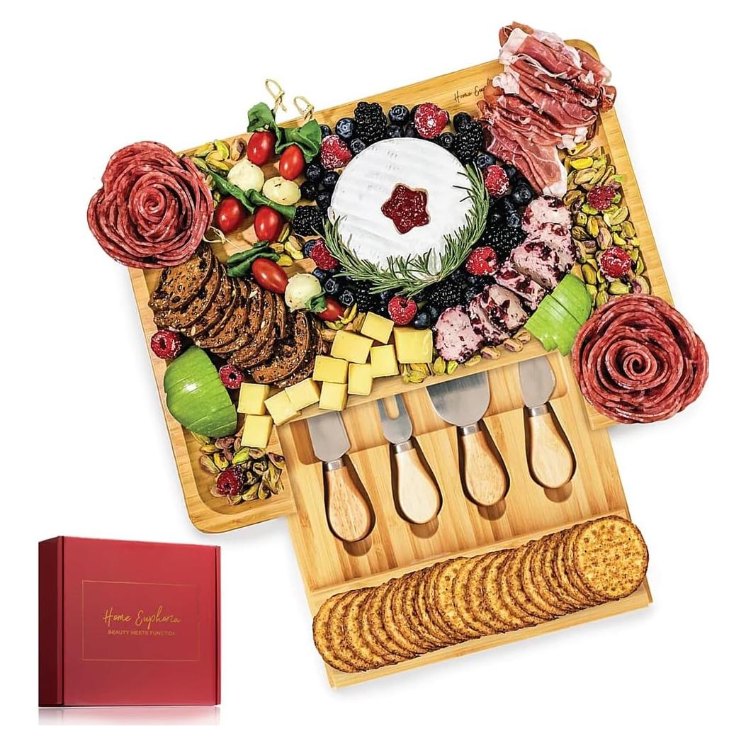 Tablero de Queso Rectangular Home Euphoria 39.4x29.2cm Bambú