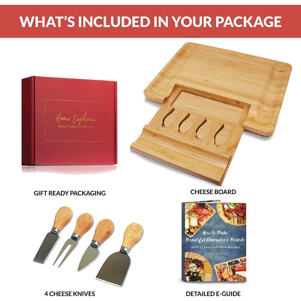 Tablero de Queso Rectangular Home Euphoria 39.4x29.2cm Bambú
