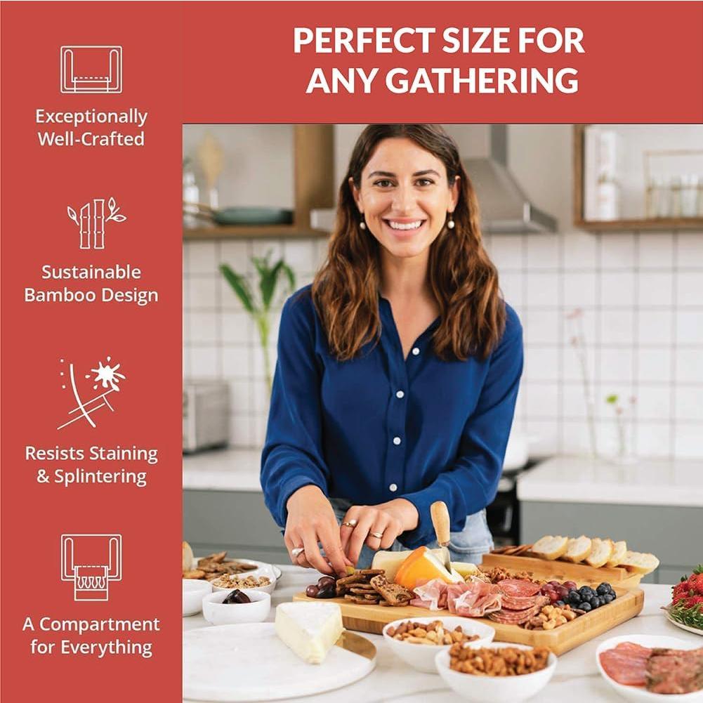 Tablero de Queso Rectangular Home Euphoria 39.4x29.2cm Bambú