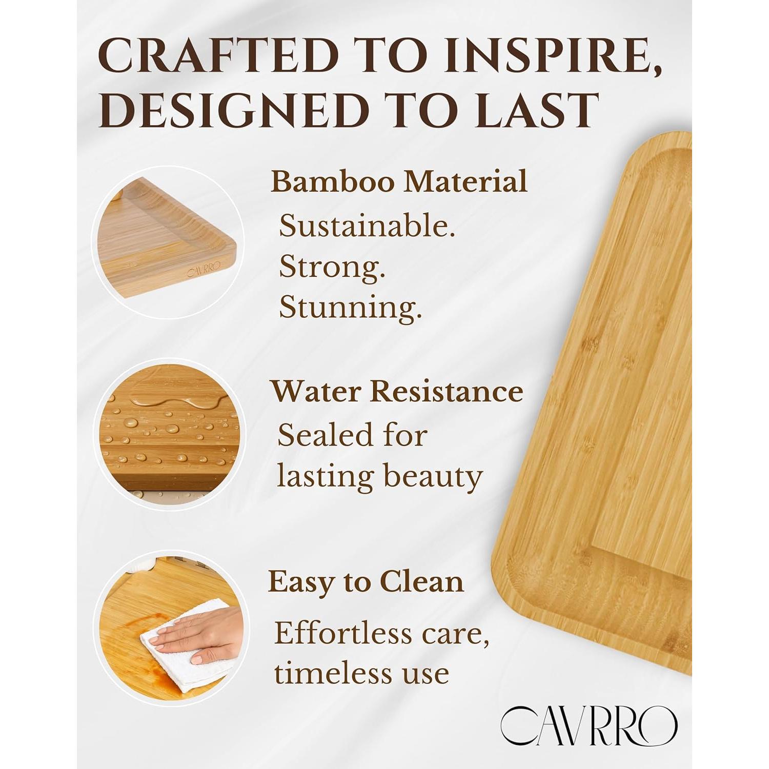 Juego de Tabla de Charcutería Cavrro - Bambú Natural 33x33cm