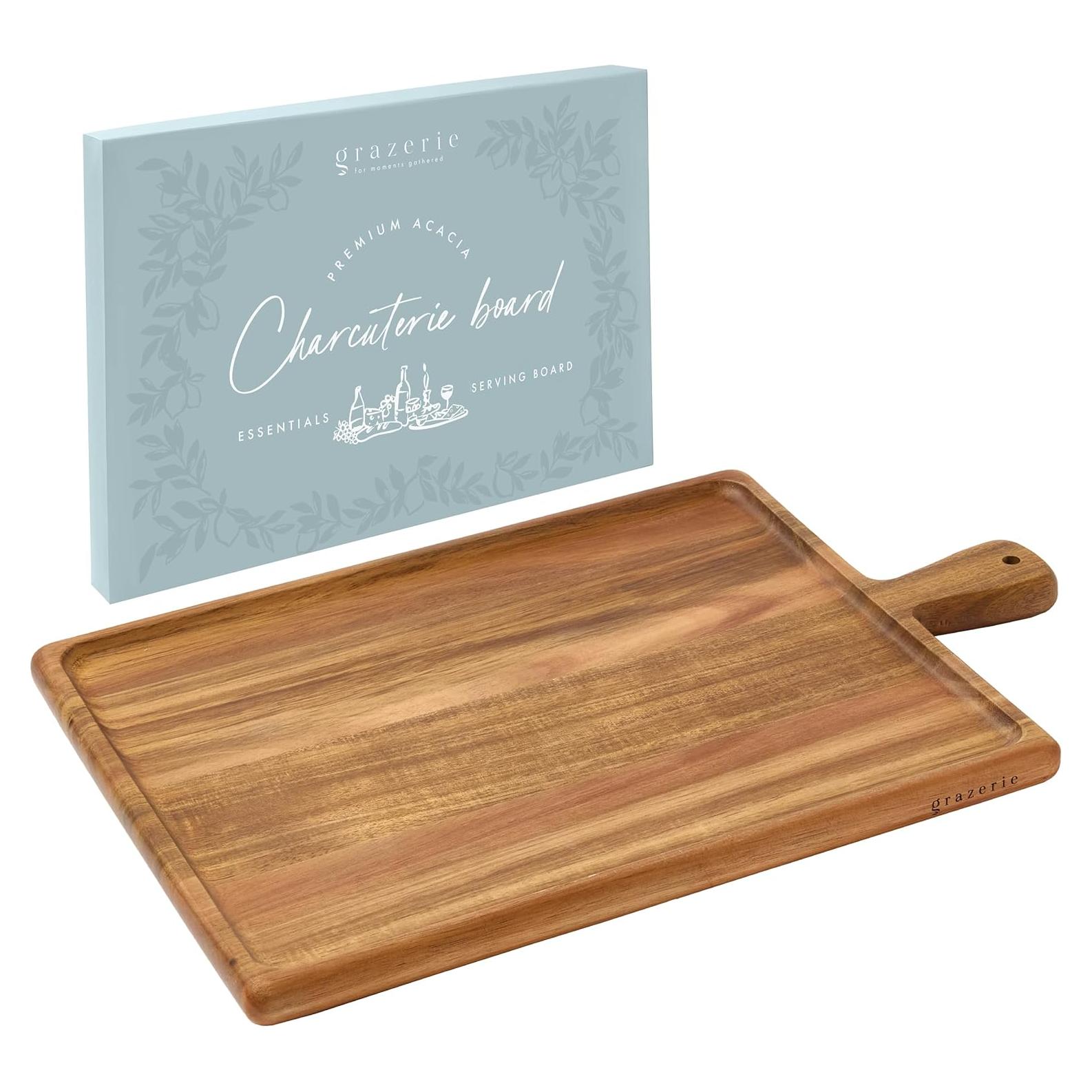 Tabla de Charcutería Grazerie de Madera de Acacia 35.5x25.4cm