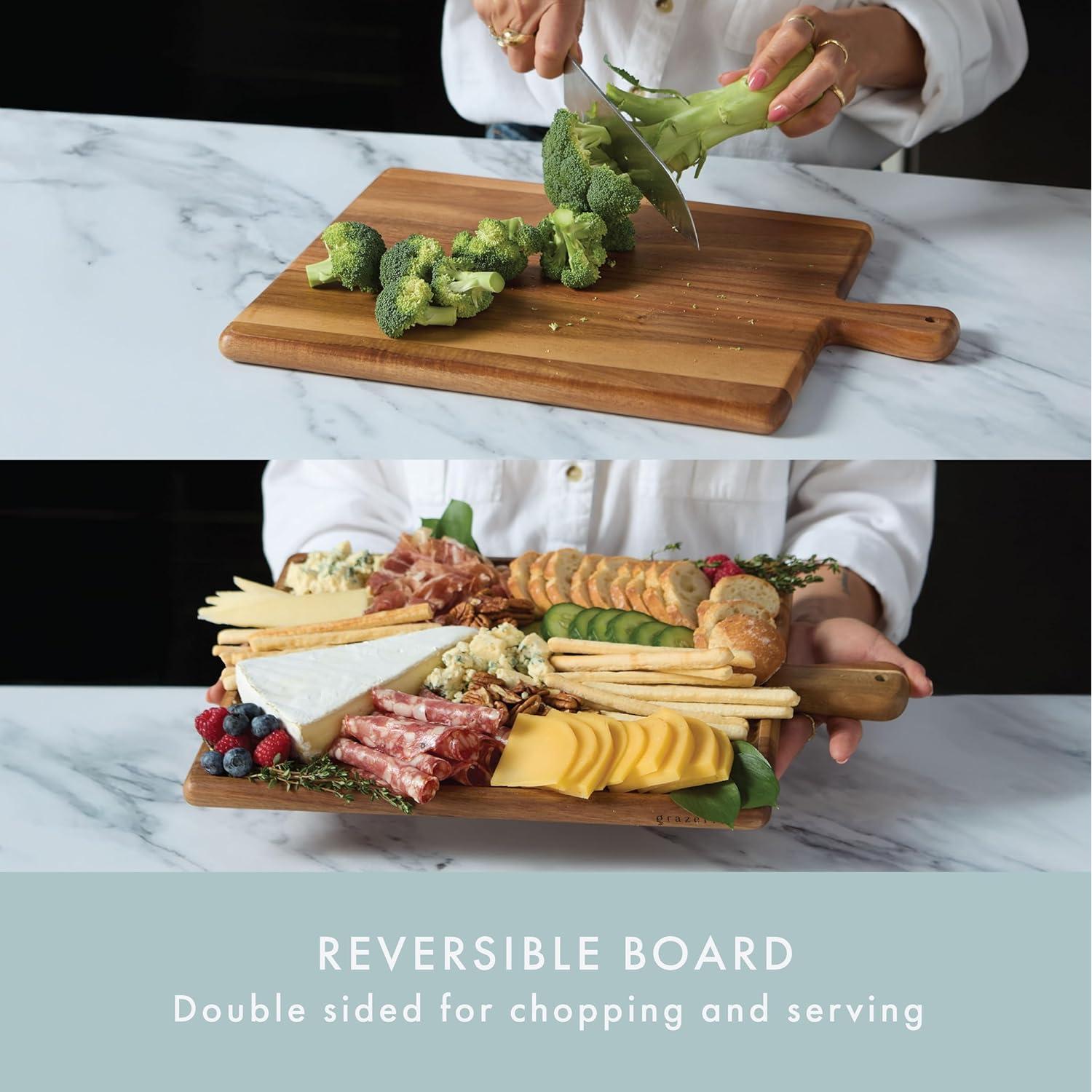 Tabla de Charcutería Grazerie de Madera de Acacia 35.5x25.4cm