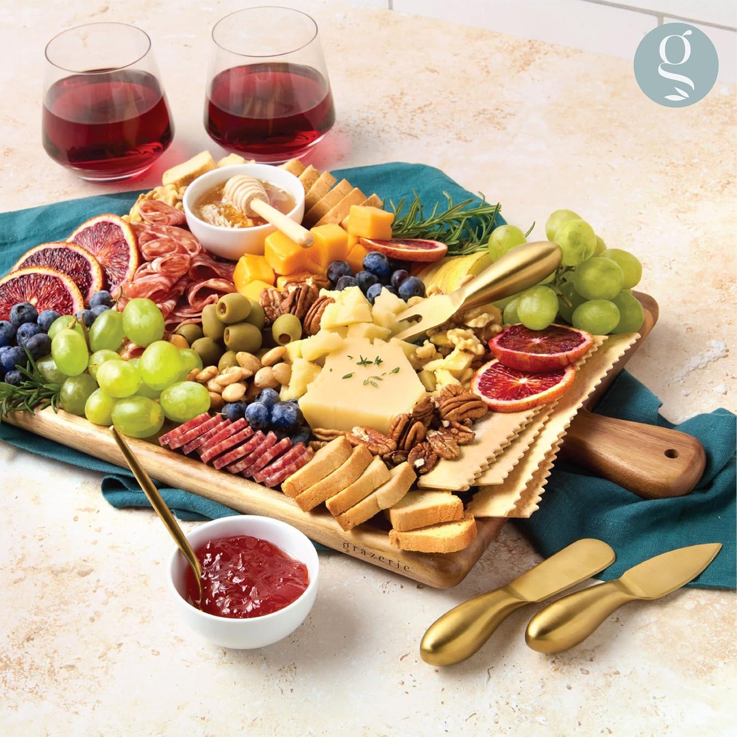 Tabla de Charcutería Grazerie de Madera de Acacia 35.5x25.4cm