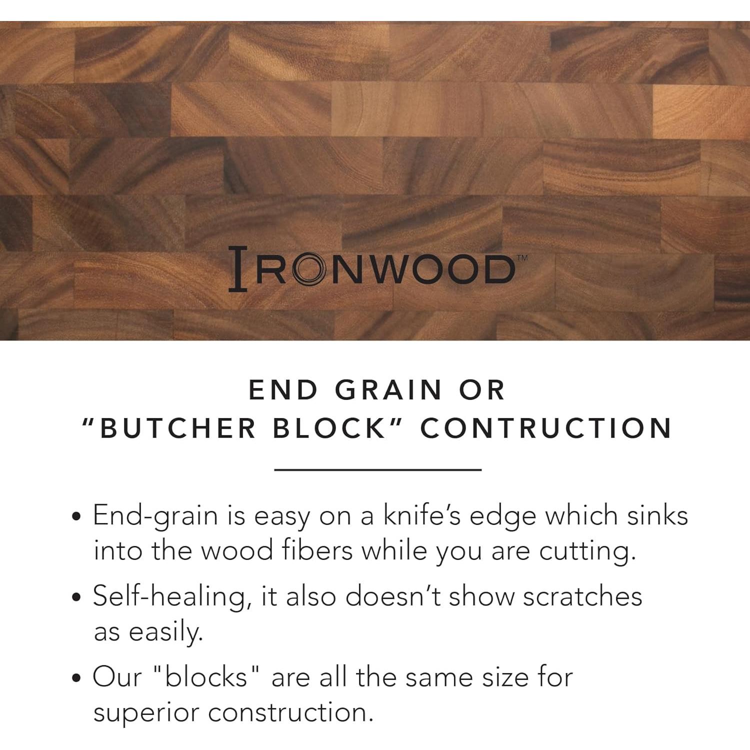 Tabla de Chef Ironwood Gourmet 14" Cuadrada de Acacia