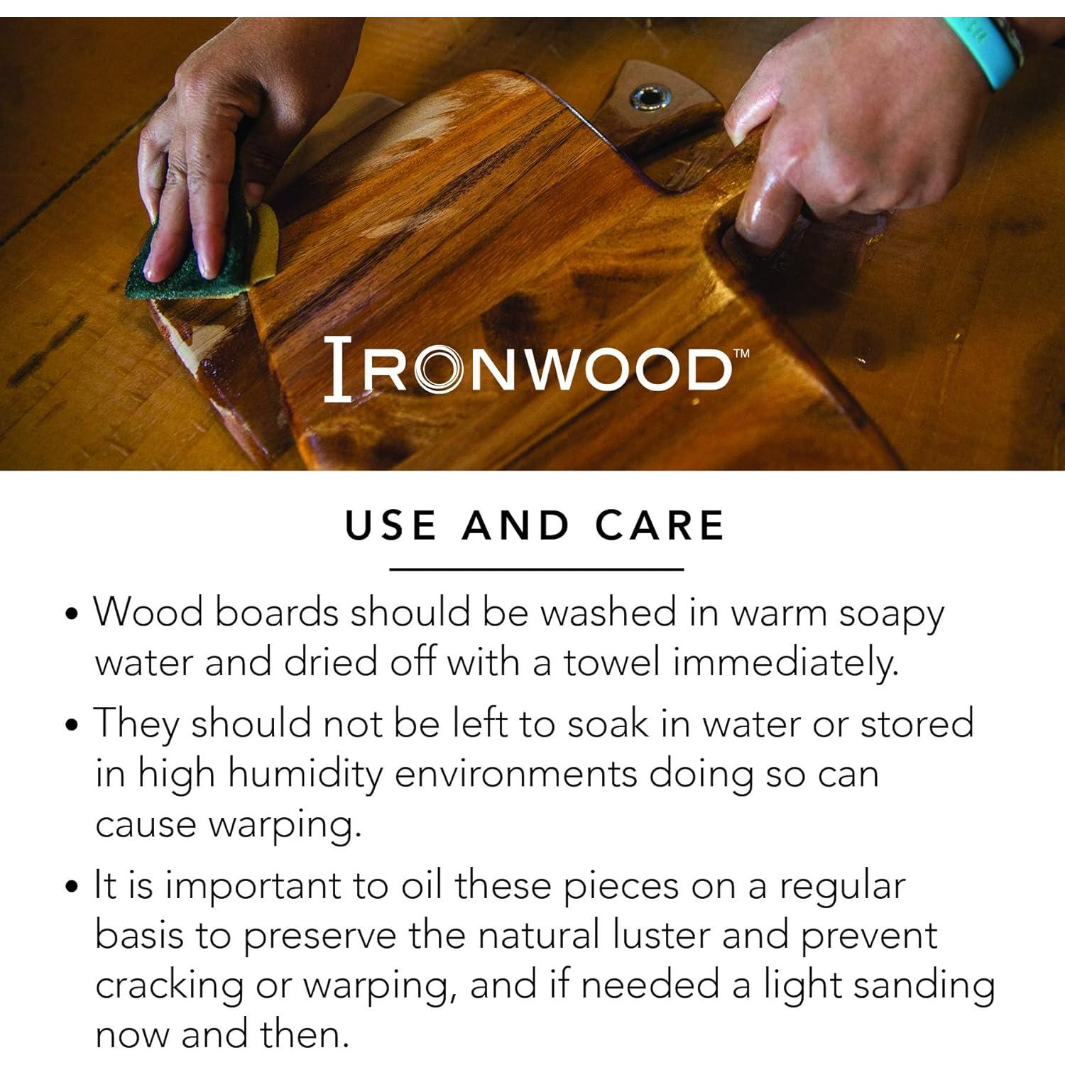 Tabla de Chef Ironwood Gourmet 14" Cuadrada de Acacia