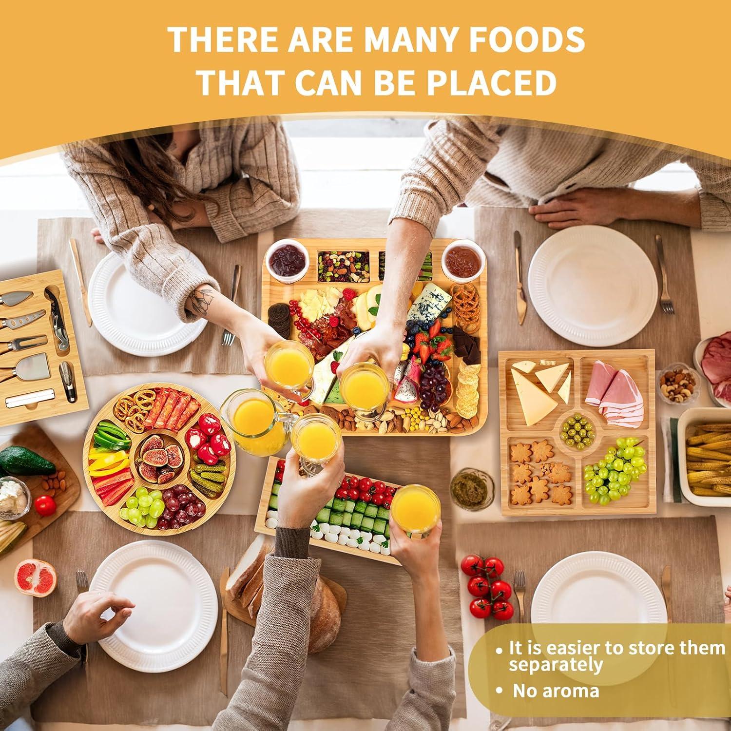Juego de Tabla de Charcutería de Bambú Beautlohas con 20 Accesorios