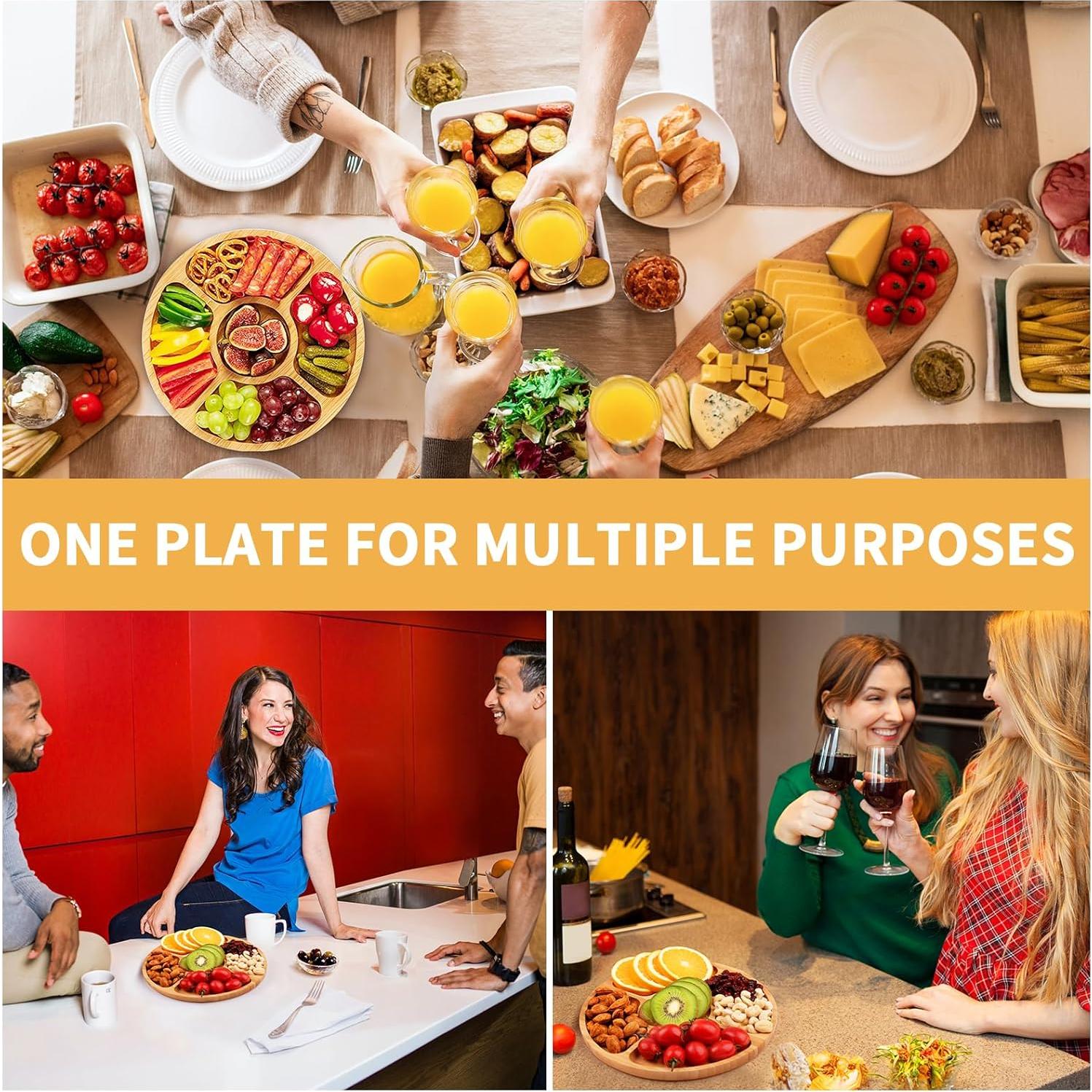 Juego de Tabla de Charcutería de Bambú Beautlohas con 20 Accesorios