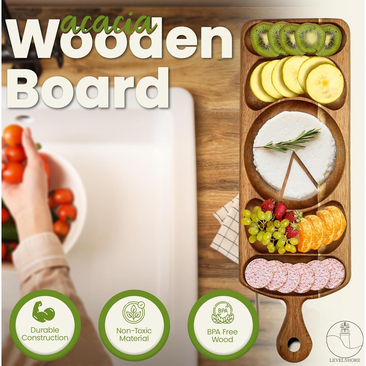 Bandeja de Madera de Acacia Reversible Levelshore 0.57 kg