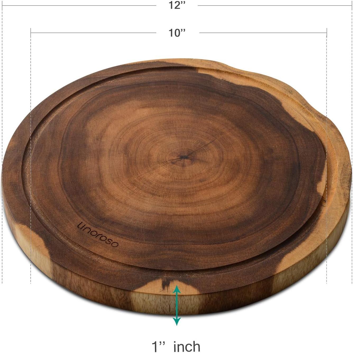 Tabla de Queso Redonda Reversible Linoroso 30.48cm Madera Acacia