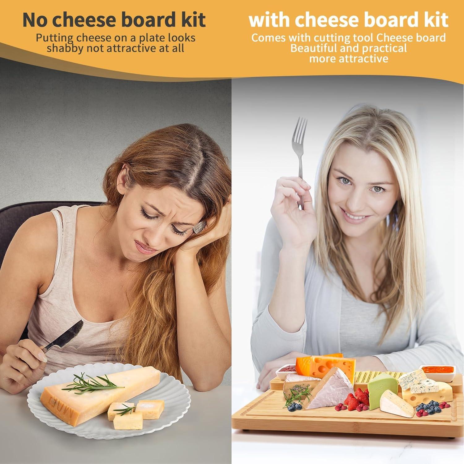 Tabla de Charcutería Beautlohas con 2 Tazones y Cuchillos