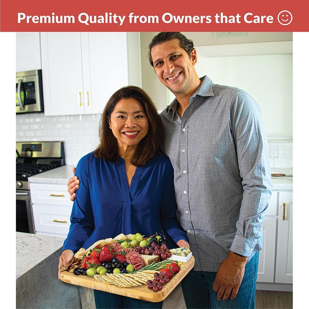 Tablero de Charcutería Grande Home Euphoria con Cuchillos y Ramequines