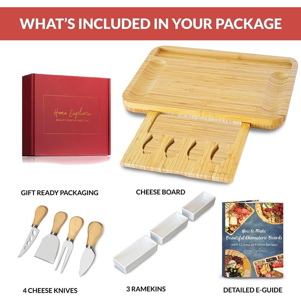 Tablero de Charcutería Grande Home Euphoria con Cuchillos y Ramequines