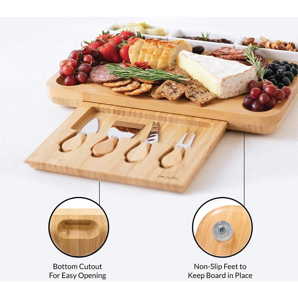 Tablero de Charcutería Grande Home Euphoria con Cuchillos y Ramequines