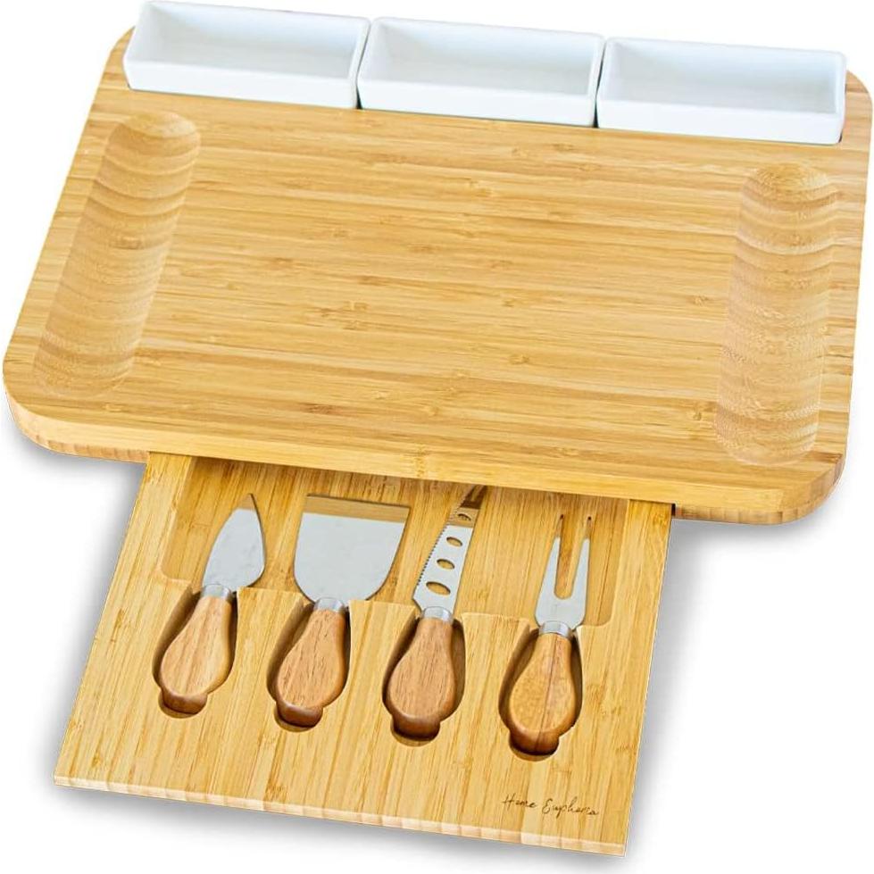 Tablero de Charcutería Grande Home Euphoria con Cuchillos y Ramequines