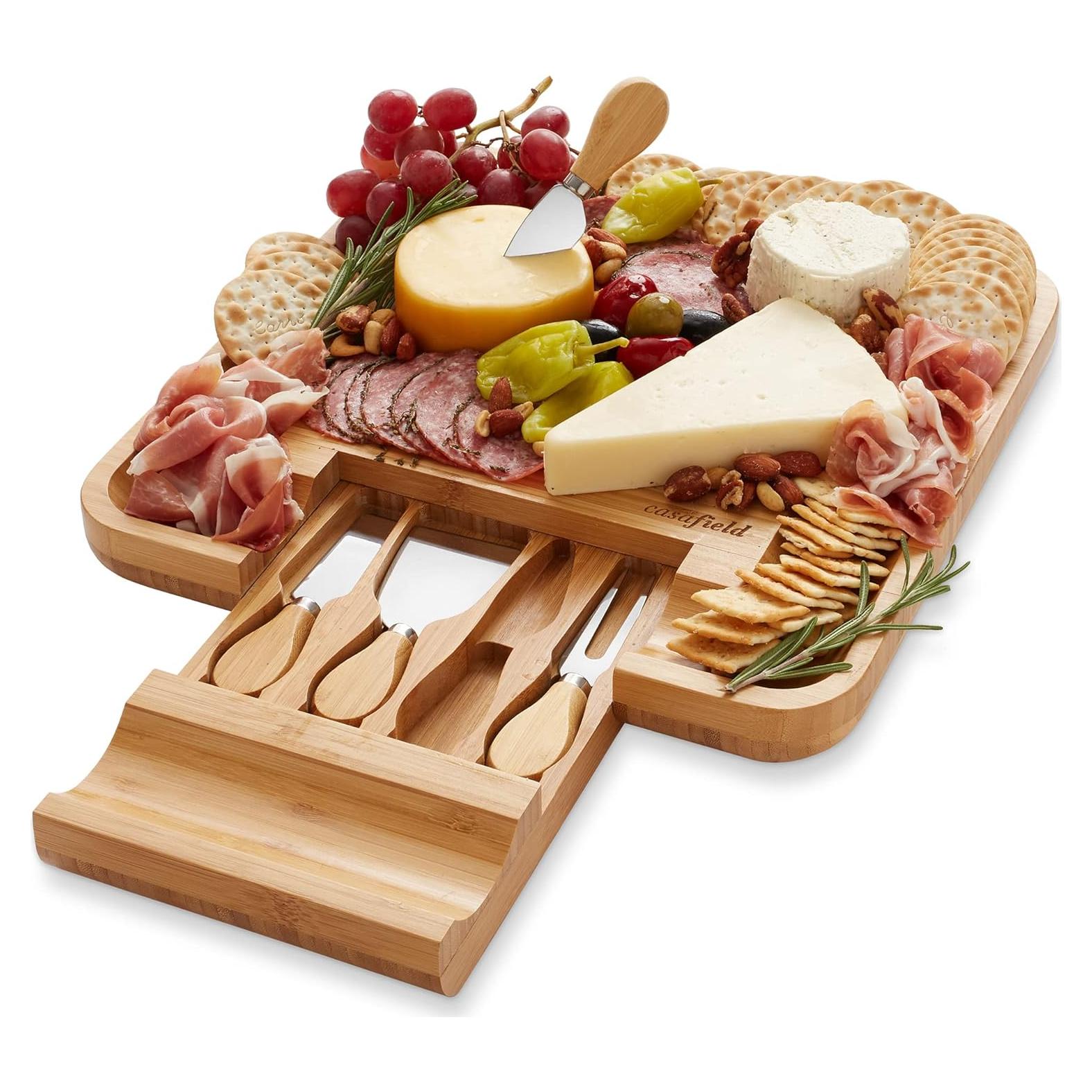 Juego de tabla de queso y cuchillos Casafield - Bambú Natural