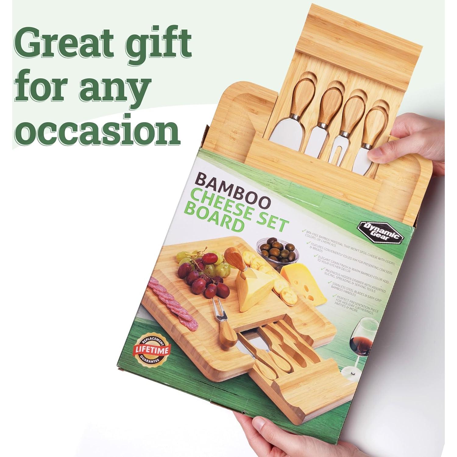 Juego de Tabla de Charcutería de Bambú Partyreal 33x33cm