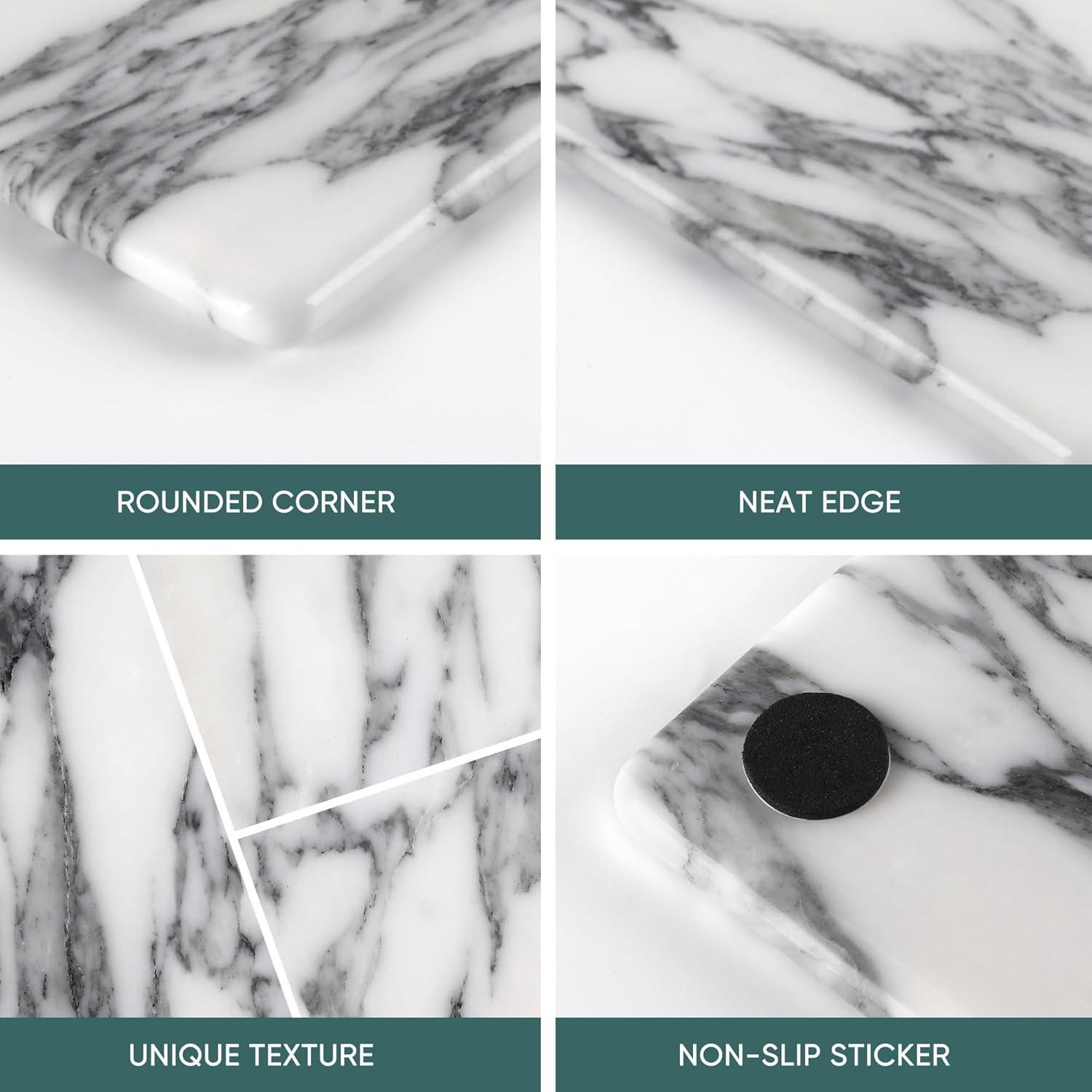 Tabla de Cortar de Mármol Natural Koville Arabescato 30x20 cm