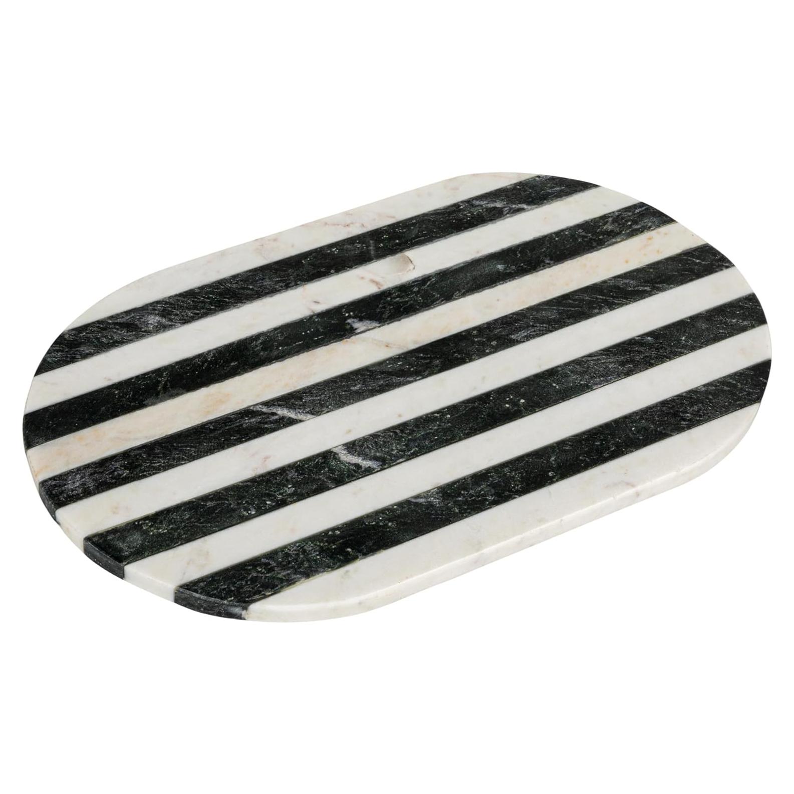 Tabla de Queso y Corte de Mármol Bloomingville 38x22 cm Rayas