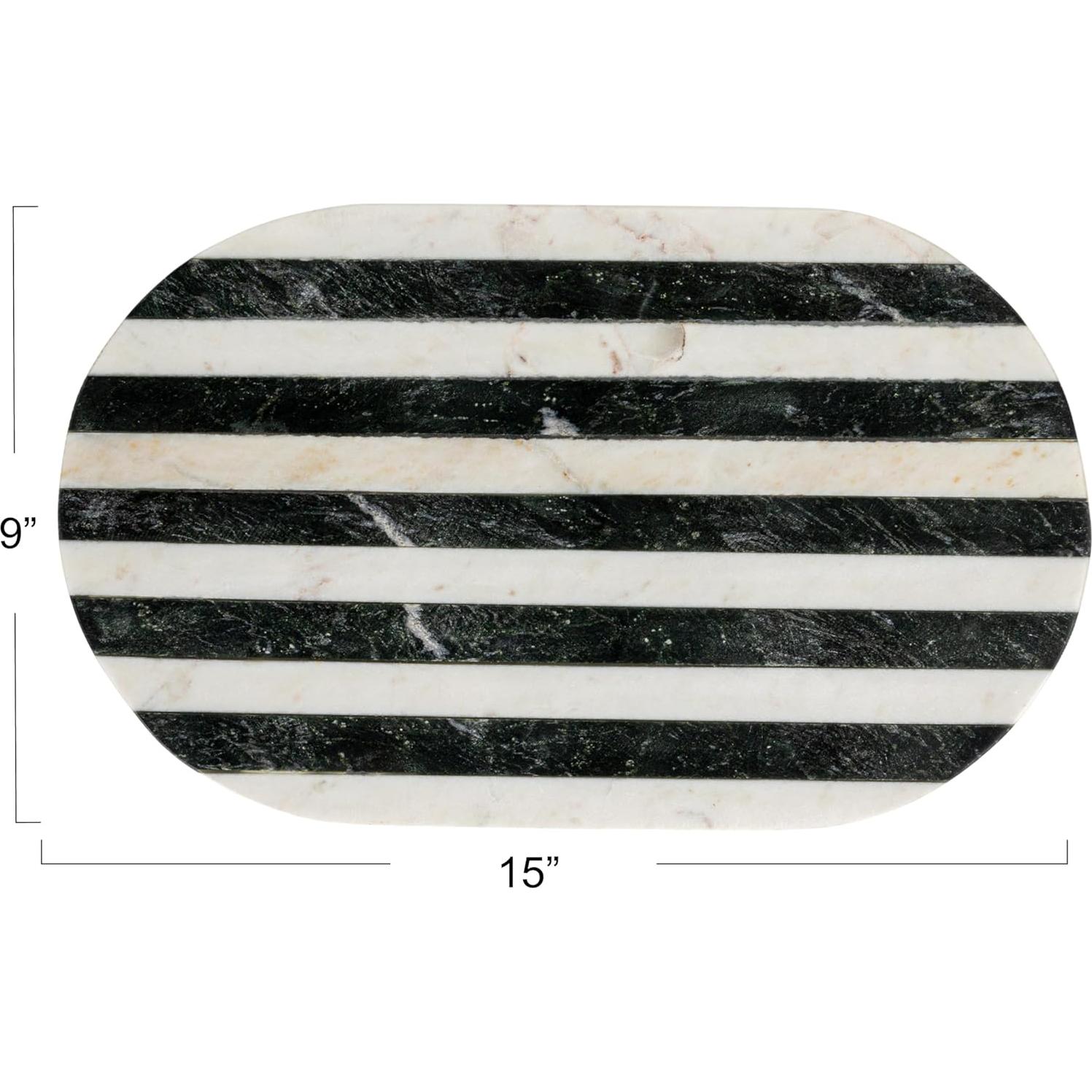 Tabla de Queso y Corte de Mármol Bloomingville 38x22 cm Rayas