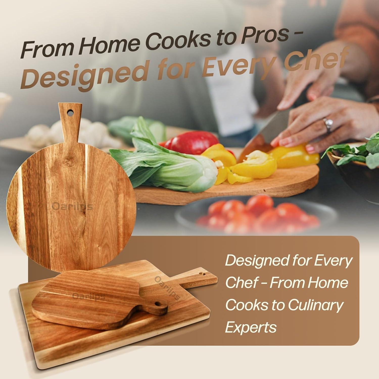 Juego de Tablas de Cortar de Madera de Acacia Oariips - 3 Piezas