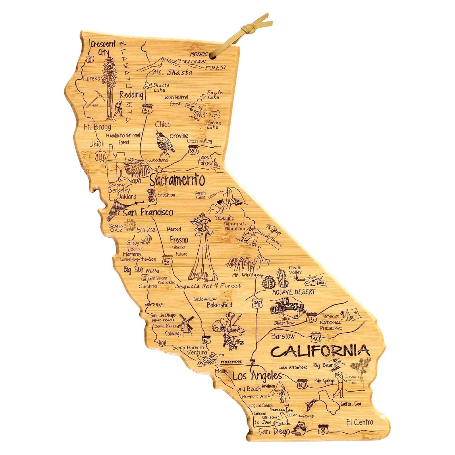 Tabla de Cortar de Bambú con Forma de California Totally Bamboo