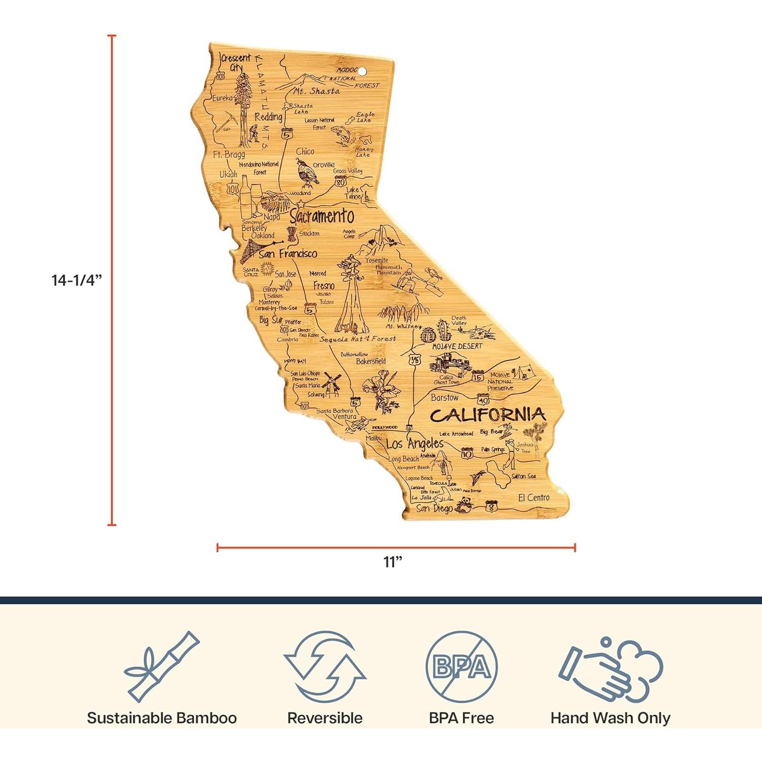 Tabla de Cortar de Bambú con Forma de California Totally Bamboo