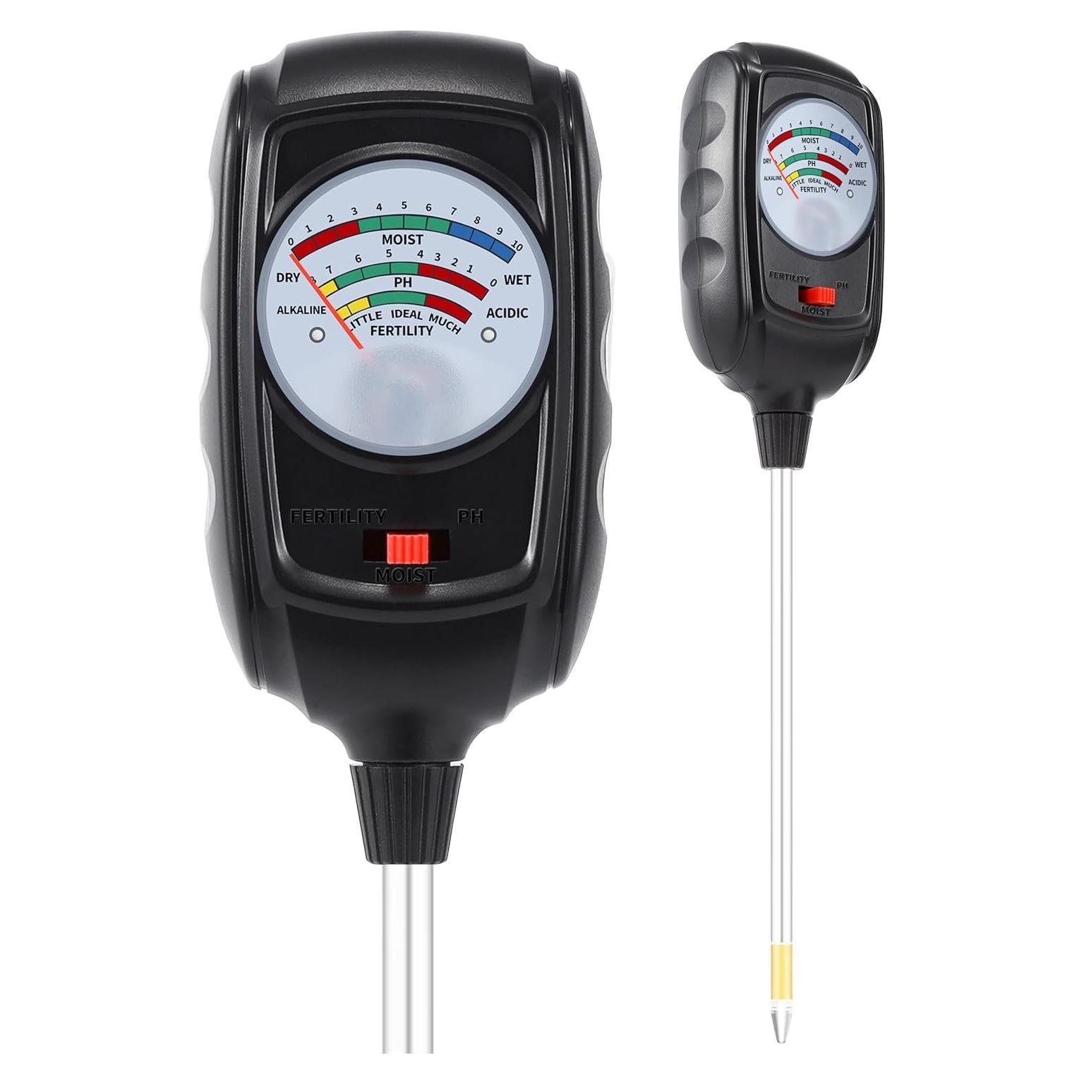 Kit de Prueba de Suelo 3-en-1 Dongguan - Medidor de Humedad, pH y Fertilidad