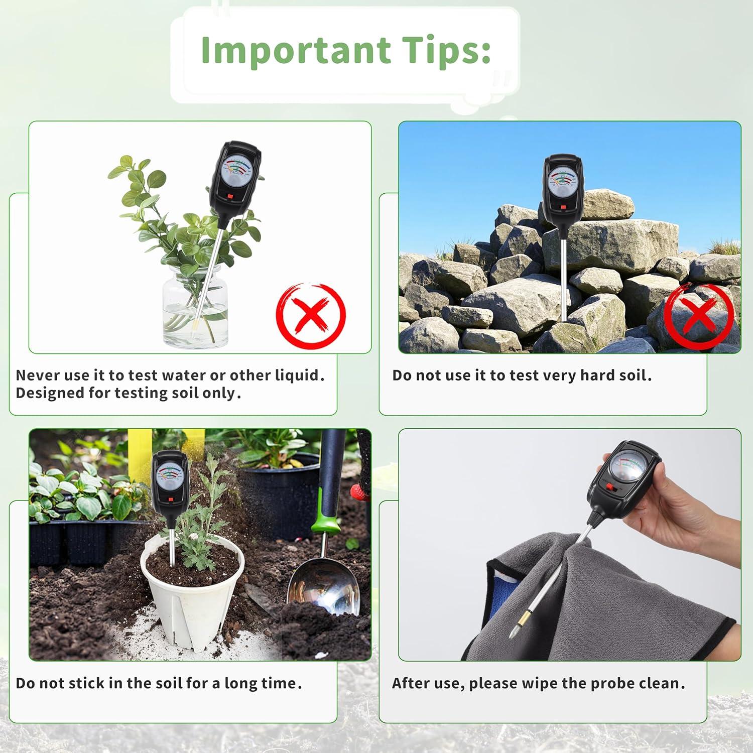 Kit de Prueba de Suelo 3-en-1 Dongguan - Medidor de Humedad, pH y Fertilidad