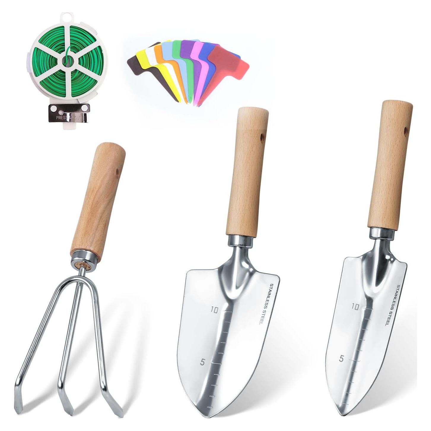 Juego de Herramientas de Jardín HoHaing 3 Piezas Acero Inoxidable