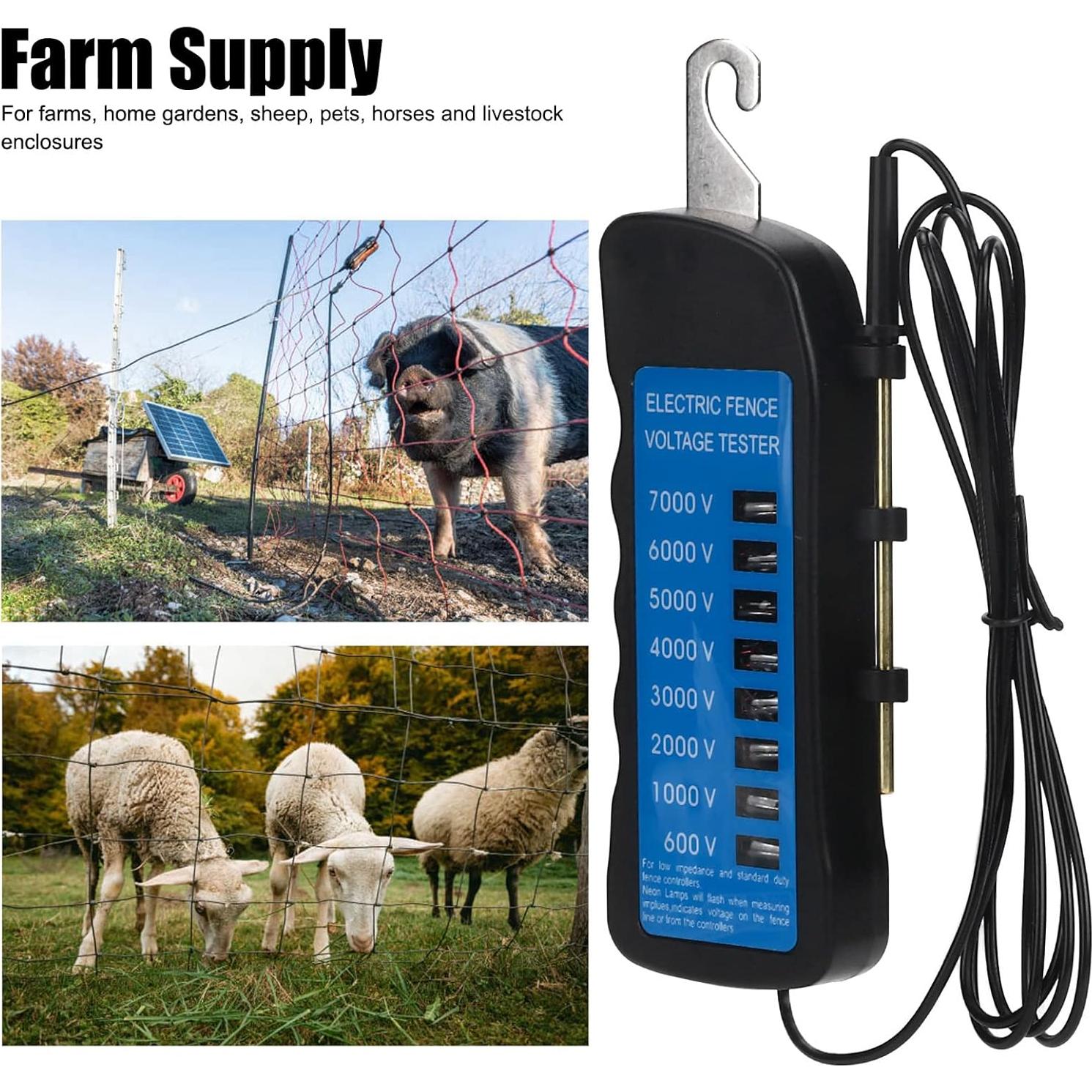 Probador de Voltaje de Cerca Eléctrica TOPINCN 600-7000V